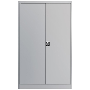Flügeltürenschrank, Vollblechtüren, 5 verzinkte Böden, BxTxH1200x420x2200 mm, RAL 7035