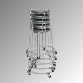 Müllsackständer - fahrbar - für 1 Kunststoffsack - 980 x 640 x 640 mm (HxBxT) - verzinkt - Deckel Kunststoff