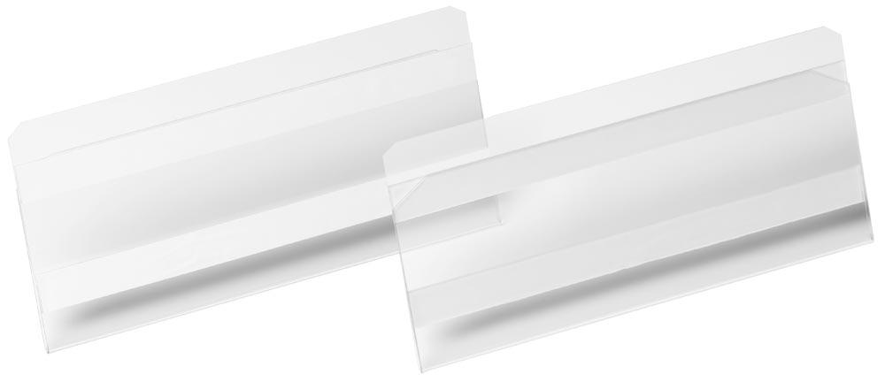 Etikettentasche, transparente Hartfolie, selbstklebend, BxH 150x67 mm, , VE 10 Stück, Mindestabnahme 5 VE