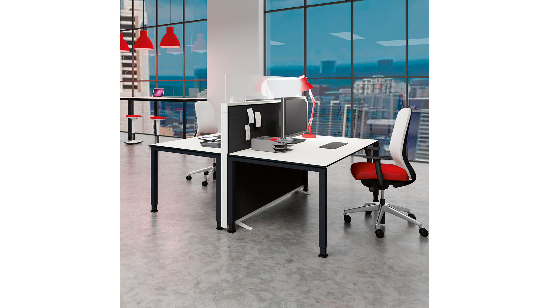 Schreibtisch, BxTxH 1800x800x650-850 mm, 4-Fuß Quadratrohr, Platte , buche, ABS Umleimer, Gestell weißalu