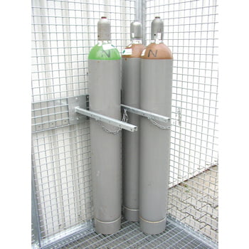 Gasflaschencontainer - für 16 220-mm-Flaschen - Türe und Dach - verzinkt