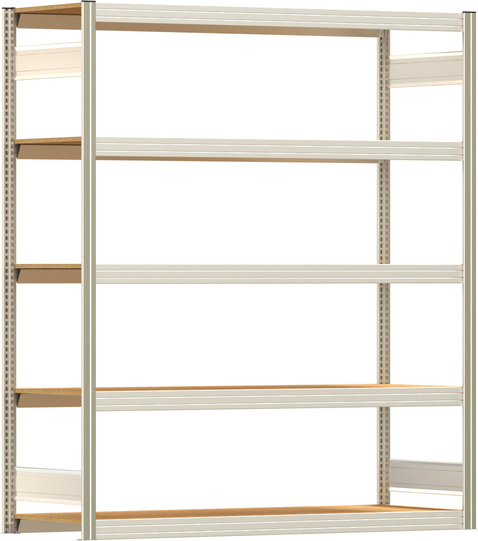 Fachbodenregal BERT - Breite: 169,5 cm - Tiefe: 60 cm - Höhe: 200 cm - 5 Böden - Grundregal