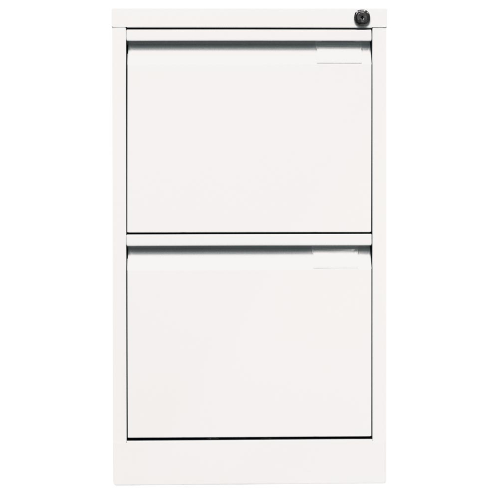 Hängeregisterschrank, BxTxH 413x622x711 mm, einbahnig, 2 Schubladen, Griffleiste, verkehrsweiß