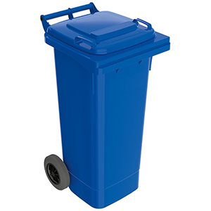Mülltonnen aus Kunststoff,  Volumen 120 l, BxTxH 480x555x945 mm, Farbe blau
