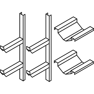Zubehör zu SafeMaster, Fassregal komplett, für 2x50/60-l-Fässer BxT 600x500 mm