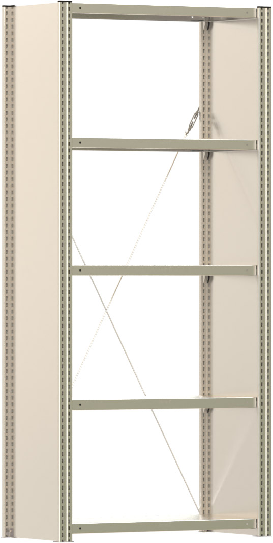 Fachbodenregal BERT - Breite: 87,5 cm - Tiefe: 40 cm - Höhe: 200 cm - 5 Böden - Grundregal