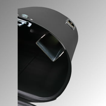 Ovaler Abfallbehälter mit Ascher - 45 l - Pfosten- oder Wandmontage - gelborange