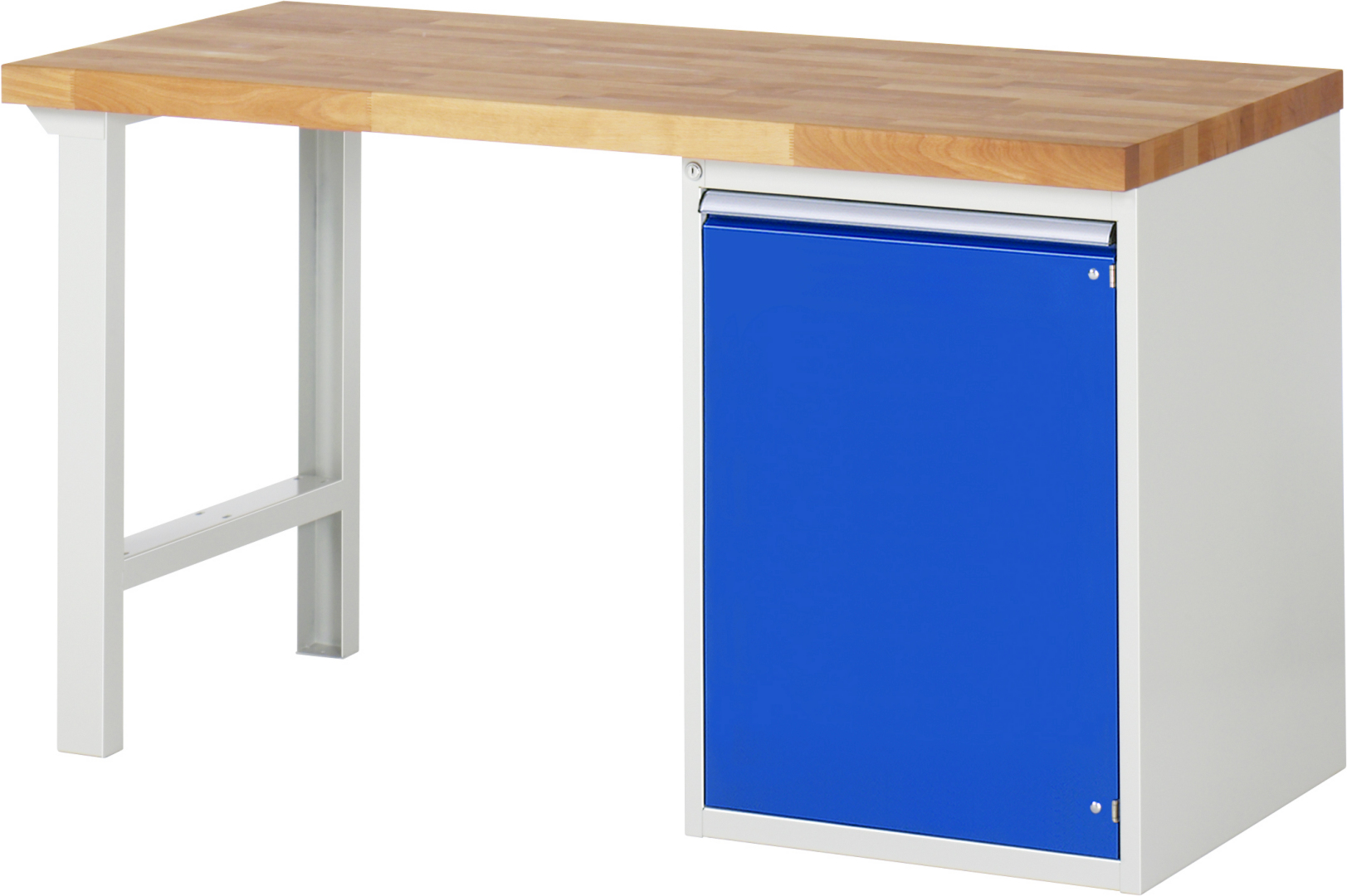 Werkbank Modell 7501 rot - schwarz, BxTxH 1500x700x890 mm,  Buche-Massiv Arbeitsplatte 40 mm