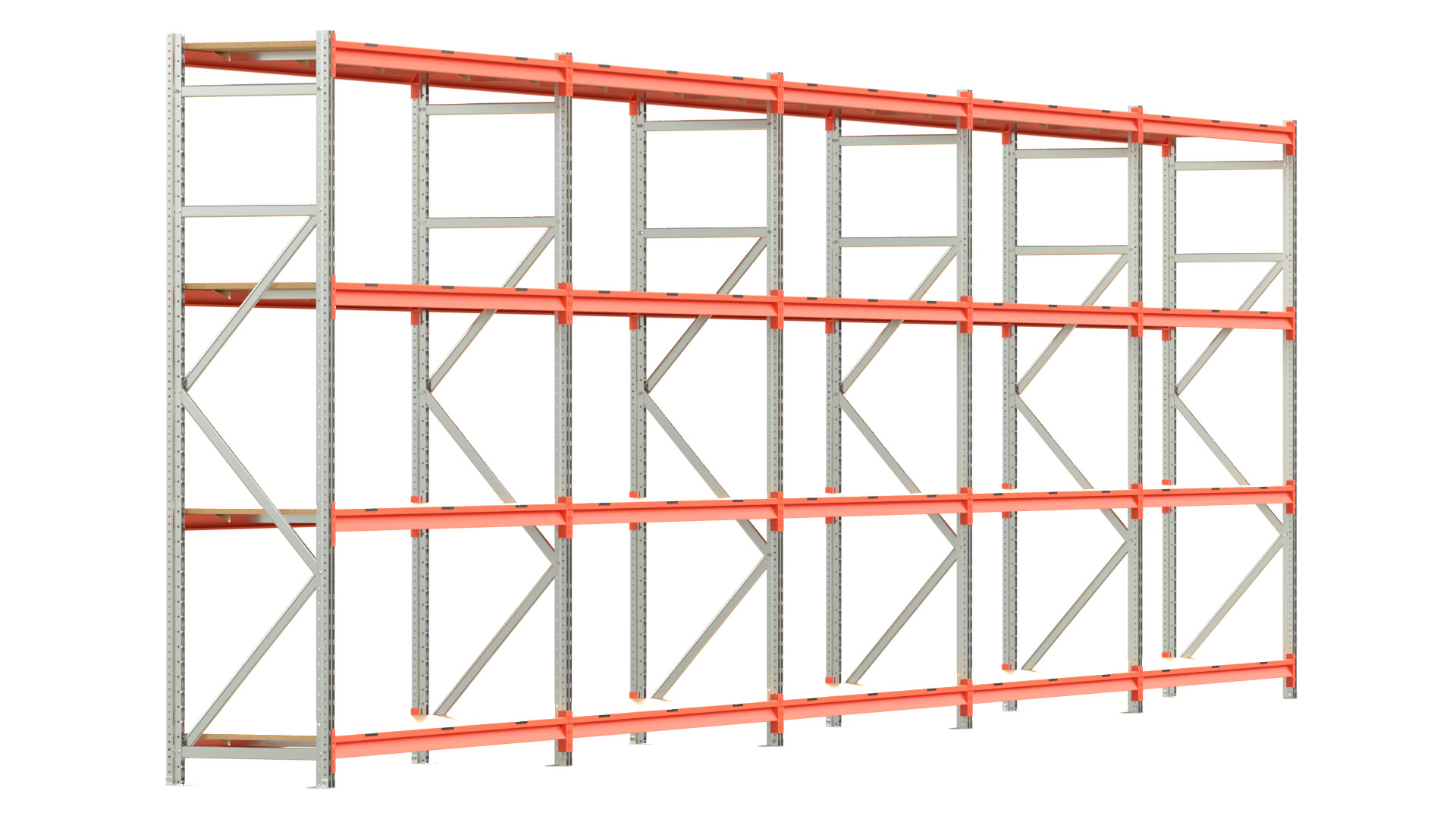 Weitspannregal EMMA - Höhe: 250 cm - Fachbreite: 185 cm - Tiefe: 60 cm - Set