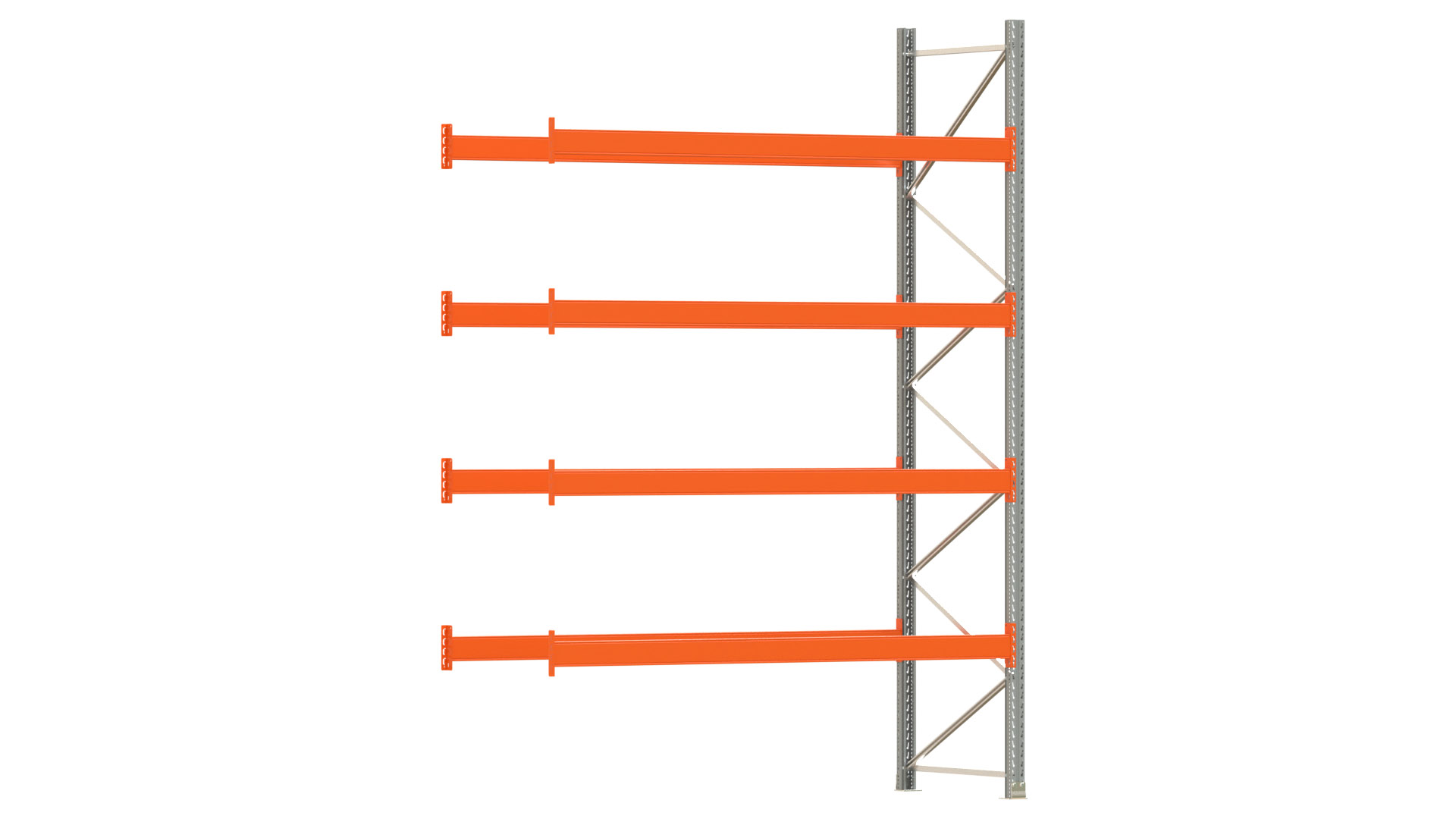 Palettenregal ARTUS - Anbaufeld - Breite 278,5 cm - Höhe 400 cm - Tiefe 110 cm - 4 Träger Ebenen