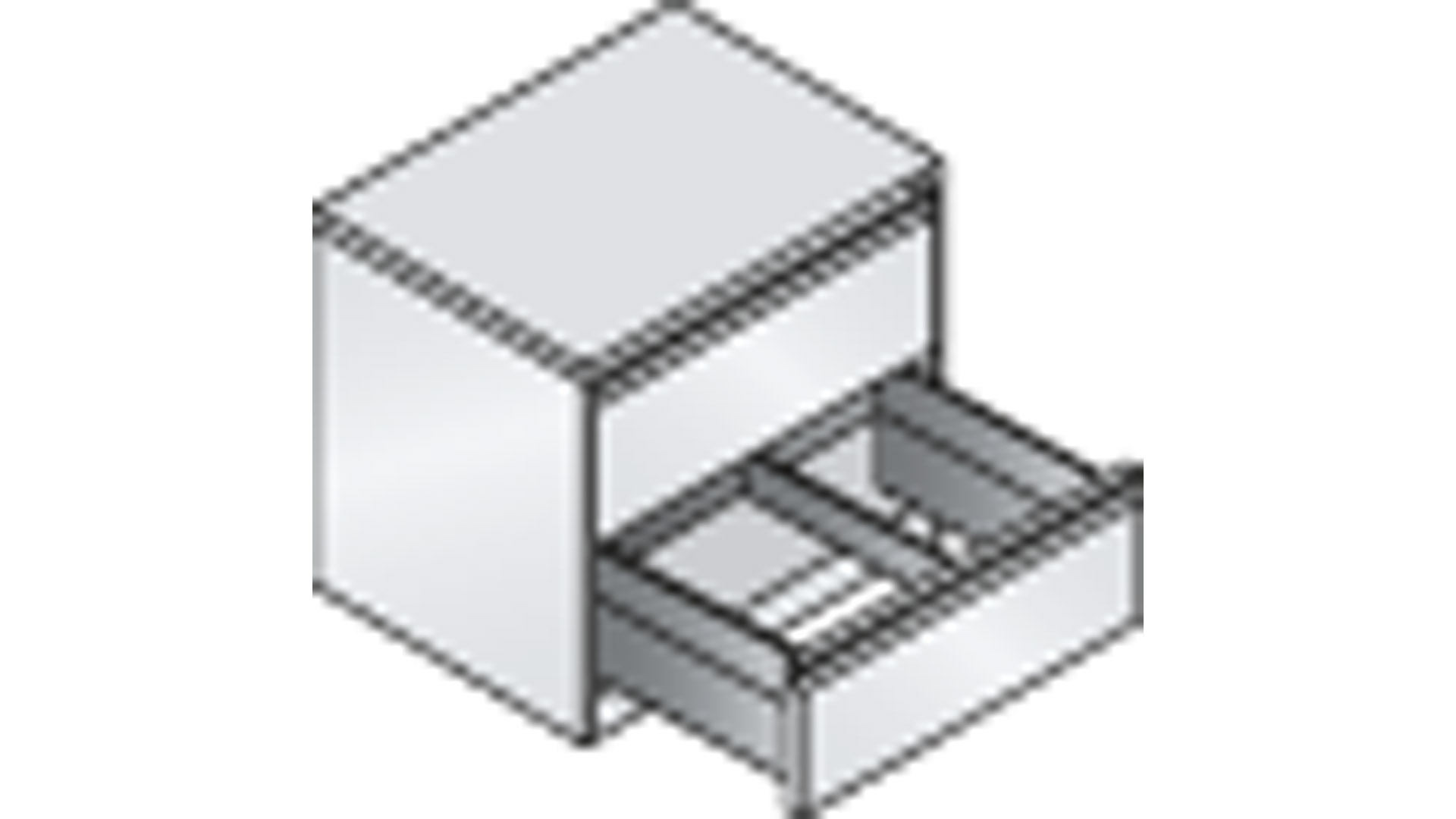 Hängeregisterschrank, Schubladenschrank, BxTxH 787x590x733 mm, zweibahnig, 2 Schubladen, Griffleiste, RAL 9016 verkehrsweiß