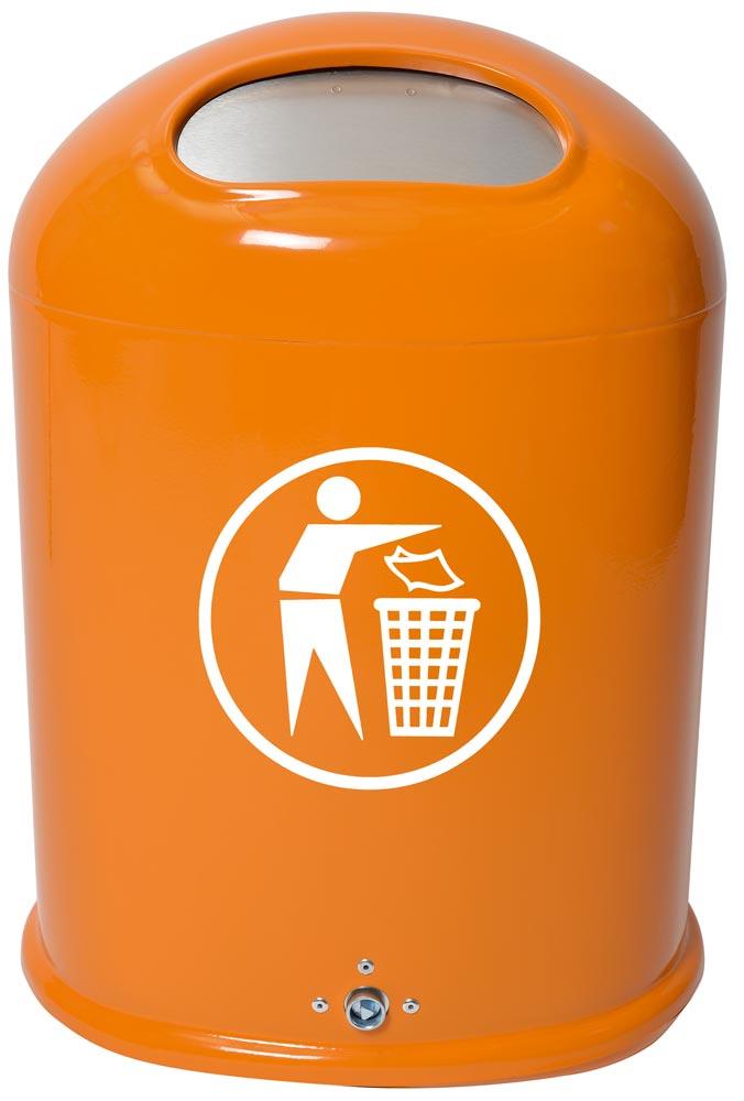 Ovaler Abfallbehälter für Wand-/Pfostenmontage