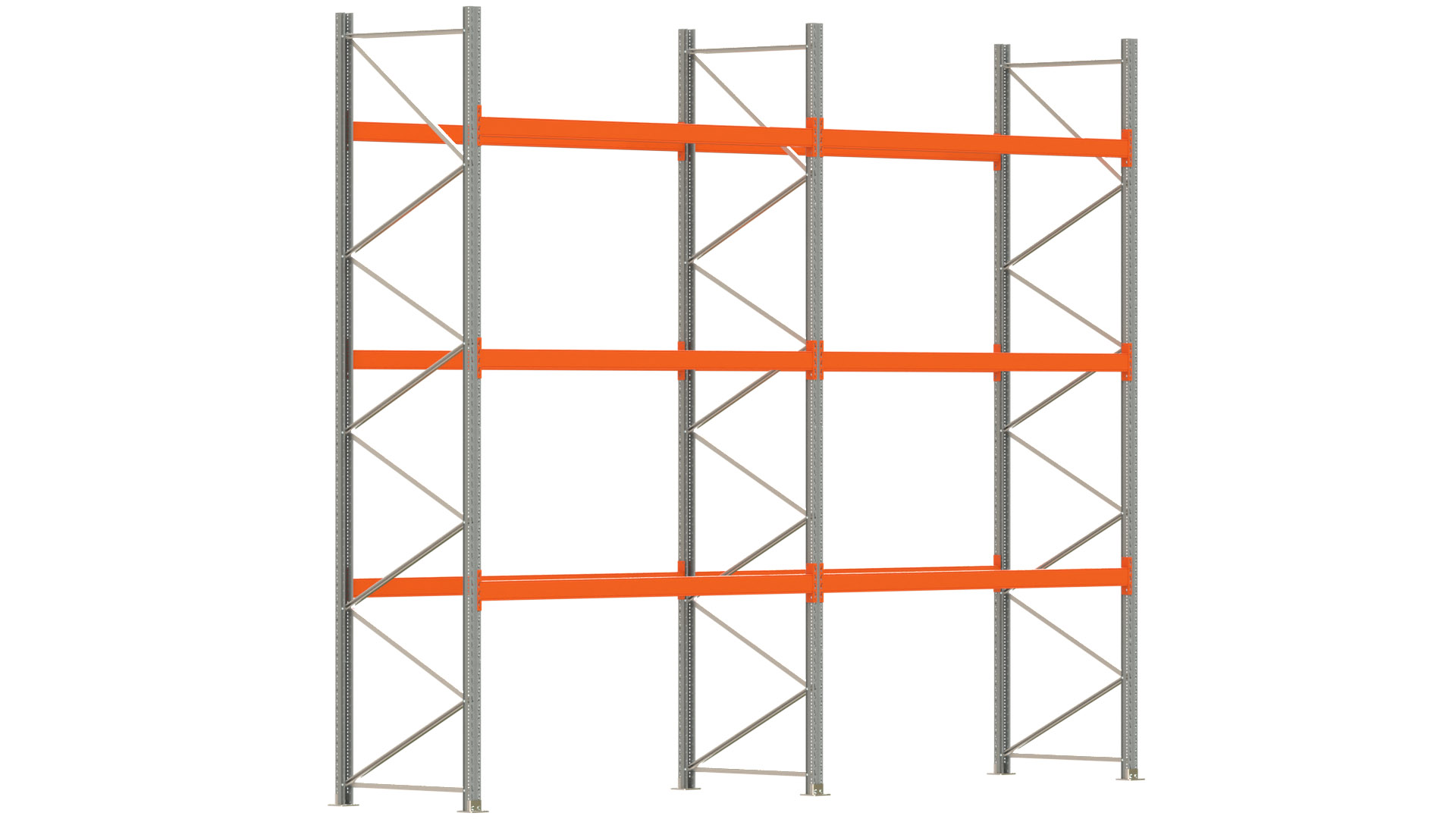 Palettenregal ARTUS - Breite 565,5 cm - Höhe 450 cm - Tiefe 110 cm - Fachlast 2000 kg - 24 Palettenstellplätze