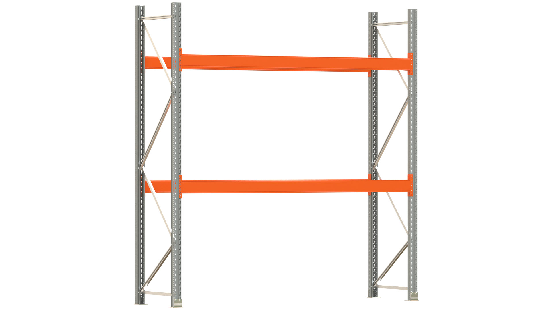 Palettenregal ARTUS - Breite 287 cm - Höhe 300 cm - Tiefe 80 cm - 2 Träger-Ebenen - Fachlast 3000 kg - 6 Palettenstellplätze