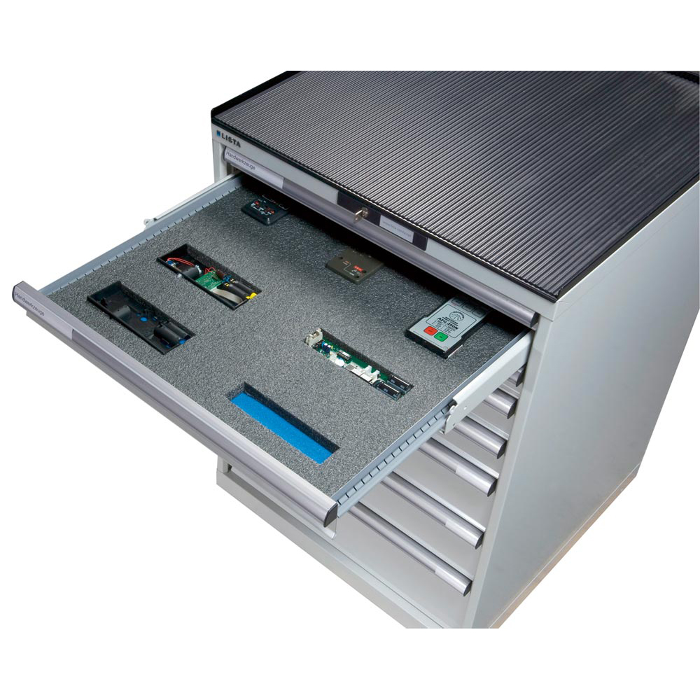 Schubladeneinsatz, Schaumstoffeinlagen PE, blanko,36x36EB600 mm, T600 mm, S25