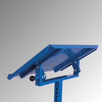 Fahrbarer Materialständer - 150 kg - höhenverstellbar 520 bis 800 mm - neigbar - enzianblau