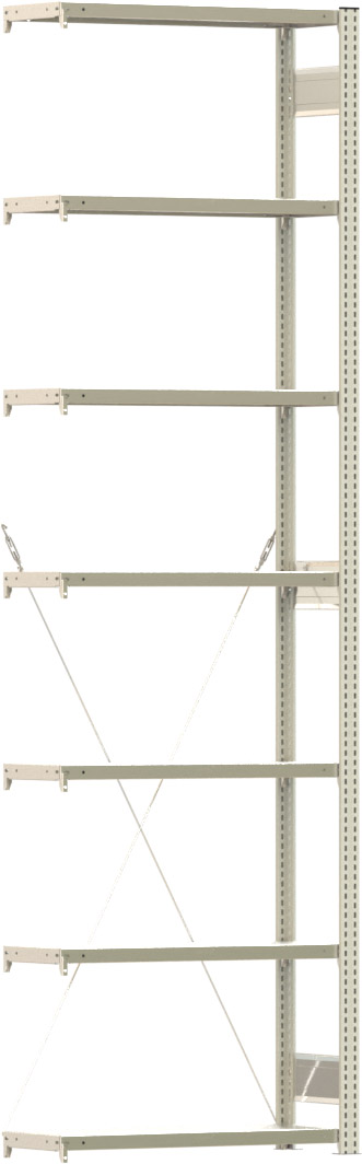 Fachbodenregal BERT - Breite: 87,5 cm - Tiefe: 30 cm - Höhe: 300 cm - 7 Böden - Anbauregal