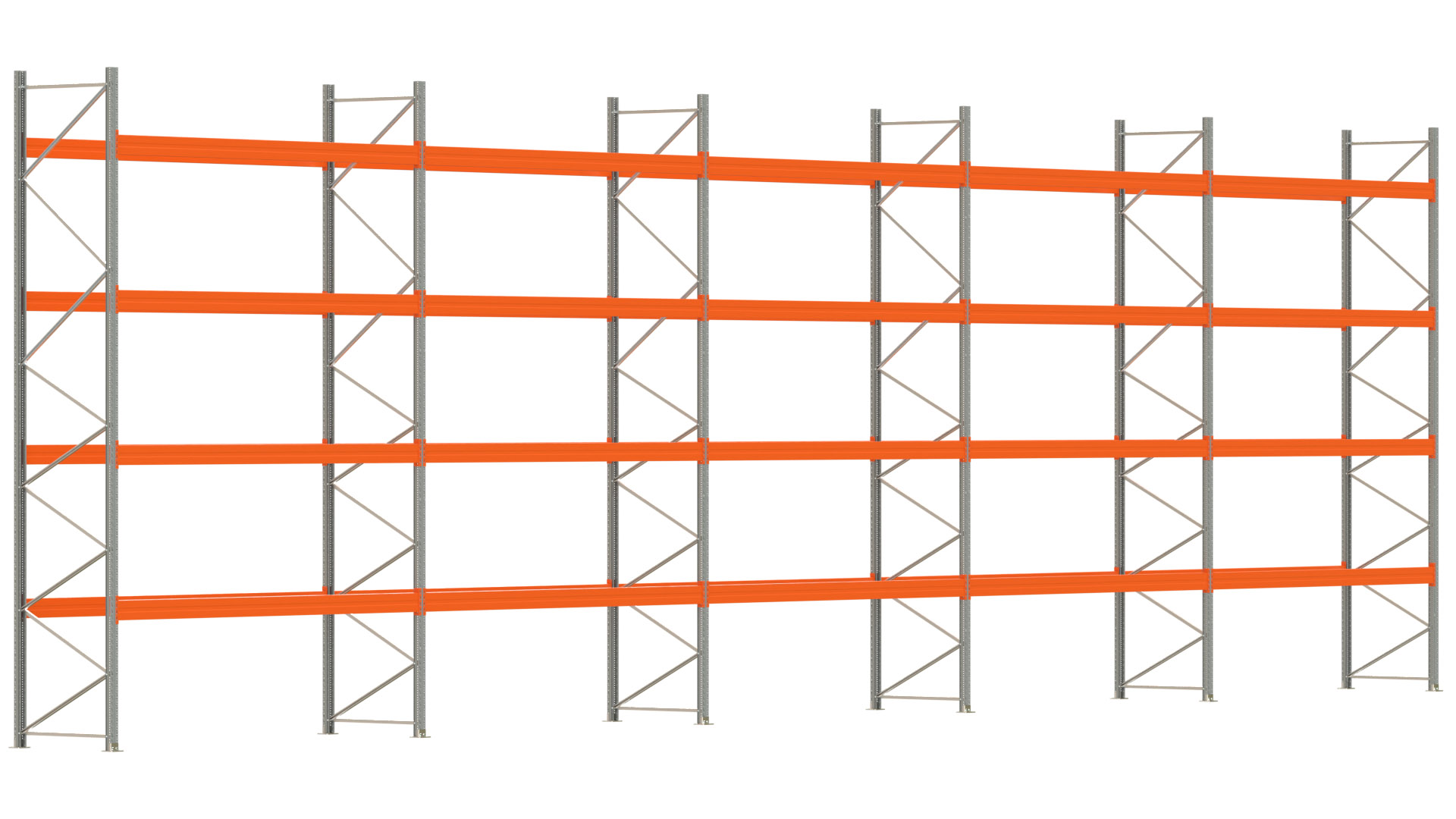 Palettenregal ARTUS - Breite 1851 cm - Höhe 550 cm - Tiefe 110 cm - Fachlast 2300 kg - 100 Palettenstellplätze