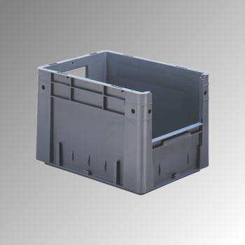 Schwerlast Eurobox - Eurokiste - Volumen 23 l - Boden und Wände geschlossen, mit Eingriff - 270 x 300 x 400 mm (HxBxT) - VE 4 Stk. - BLAU (Beispielabbildung in grau)