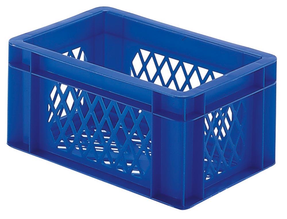 Euronormbehälter, PP, Boden geschlossen + Wände durchbrochen, Volumen 8,7 l, LxBxH 300x200x210 mm, Farbe gelb, VE 6 Stück