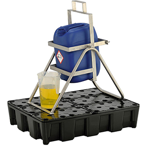 PE-Auffangwanne mit PE-Rost, BxTxH 800x600x180 mm, Traglast 250 kg, Auffangvol. 60 l, Gewicht 6,8 kg, schwarz