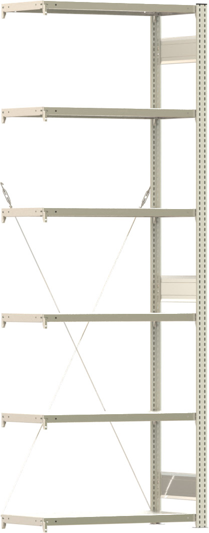 Fachbodenregal BERT - Breite: 87,5 cm - Tiefe: 40 cm - Höhe: 250 cm - 6 Böden - Anbauregal