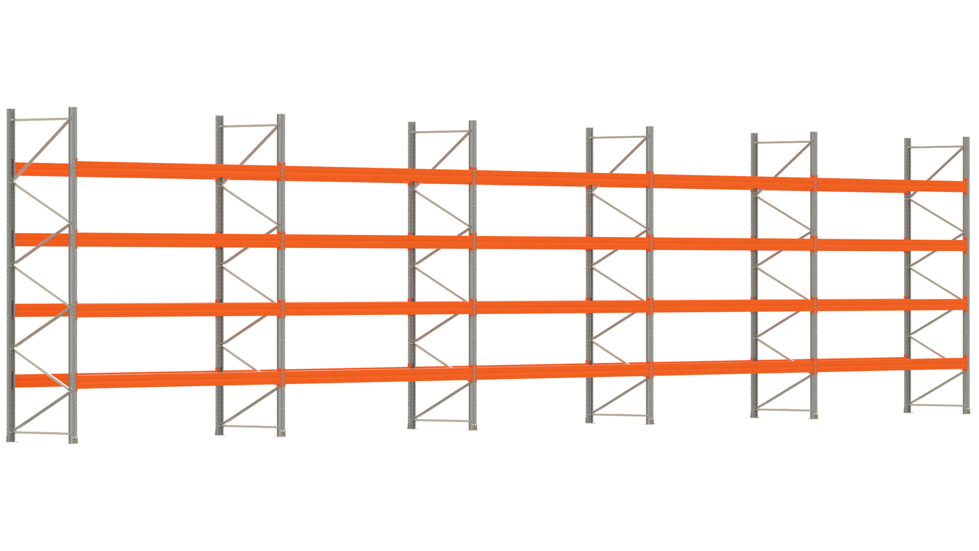 Palettenregal ARTUS - Breite 1851 cm - Höhe 400 cm - Tiefe 110 cm - Fachlast 2400 kg - 100 Palettenstellplätze