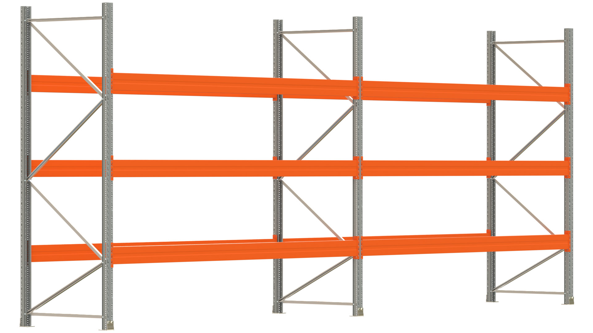 Palettenregal ARTUS - Breite 745,5 cm - Höhe 300 cm - Tiefe 110 cm - Fachlast 3000 kg - 32 Palettenstellplätze