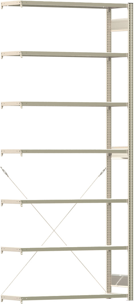 Fachbodenregal BERT - Breite: 128,5 cm - Tiefe: 40 cm - Höhe: 300 cm - 7 Böden - Anbauregal