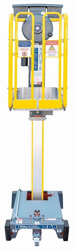 Kurbellift, maximale Arbeitshöhe 3,50m, Plattformgröße B x T 0,6 x 0,72m