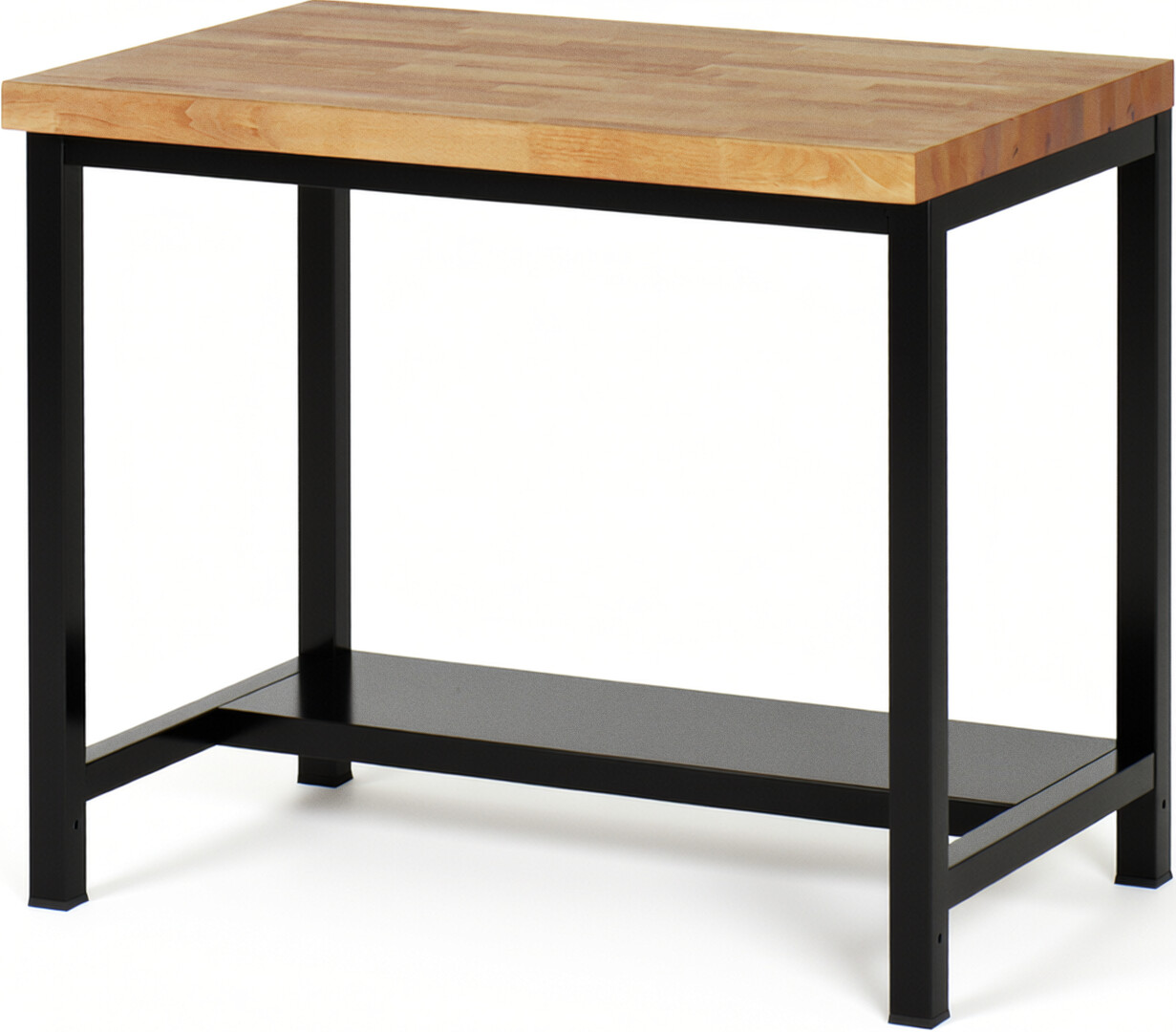 RAU Werkbank schwarz - Breite 100 cm - Tiefe 70 cm - Höhe 104 cm - Buche-Massiv Arbeitsplatte 40 mm