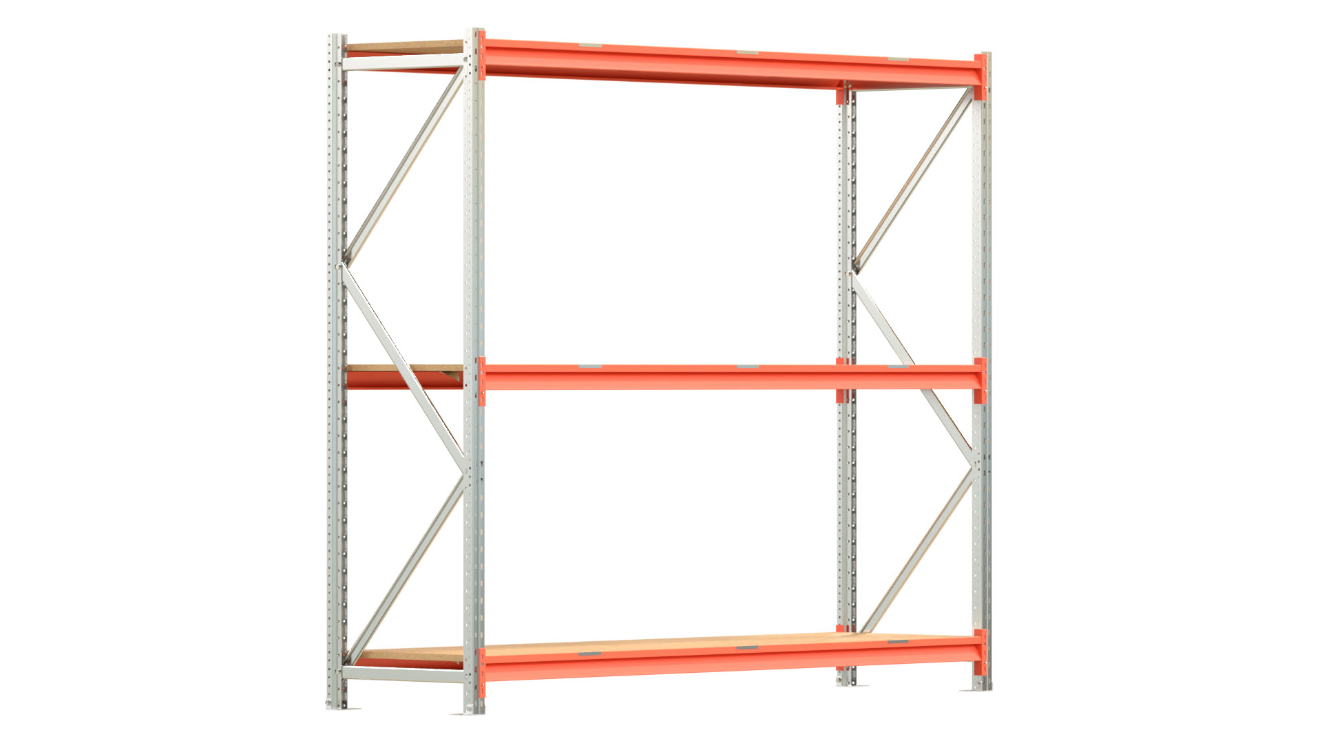 Weitspannregal EMMA - Höhe: 200 cm - Fachbreite: 225 cm - Tiefe: 60 cm - Grundfeld