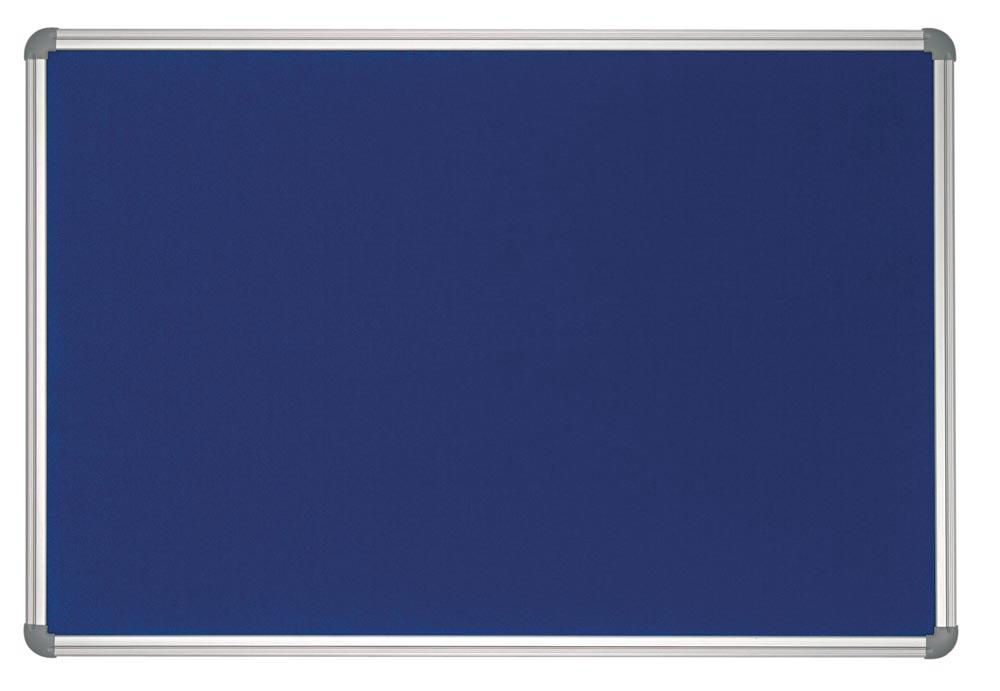 Pinnboard, Textil blau, BxH 900x600 mm, Alurahmen
