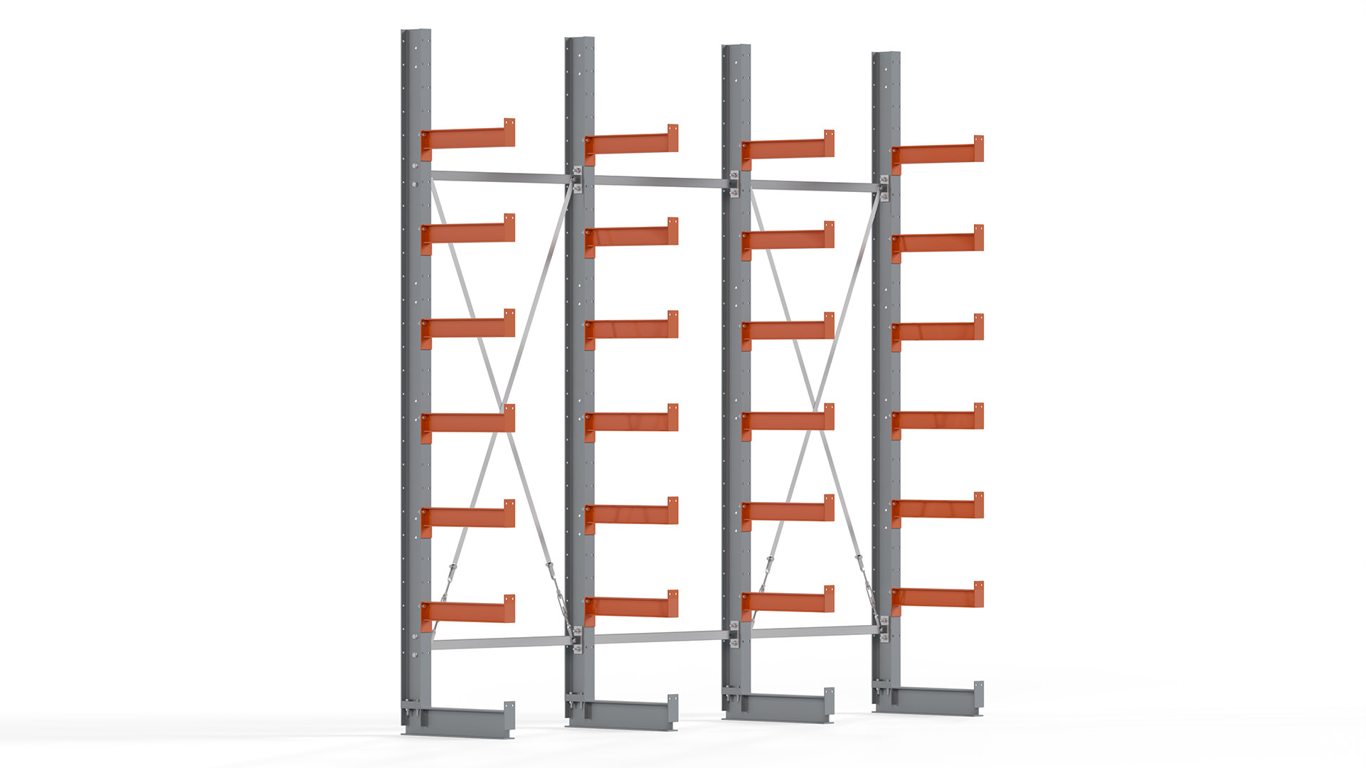 Kragarmregal KARL basic - lackiert - Breite: 300 cm - Höhe: 300 cm - Tiefe: 50 cm - Traglast je Kragarm: 870 kg - einseitig