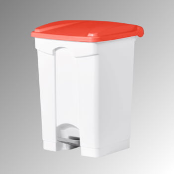 Wertstoffsammler aus Kunststoff - Volumen 45 l - 600 x 410 x 390 mm (HxBxT) - Behälter weiß - Deckel rot