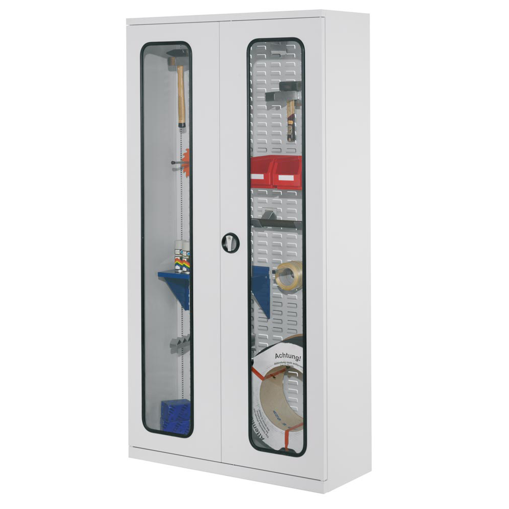 Werkzeugschrank, Systemschrank, Türen mit Sichtfenster,BxTxH 1000x410x1950 mm, ohne Kästen