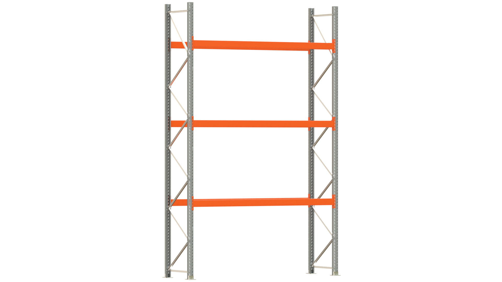 Palettenregal ARTUS - Breite 287 cm - Höhe 450 cm - Tiefe 80 cm - Fachlast 2000 kg - 8 Palettenstellplätze