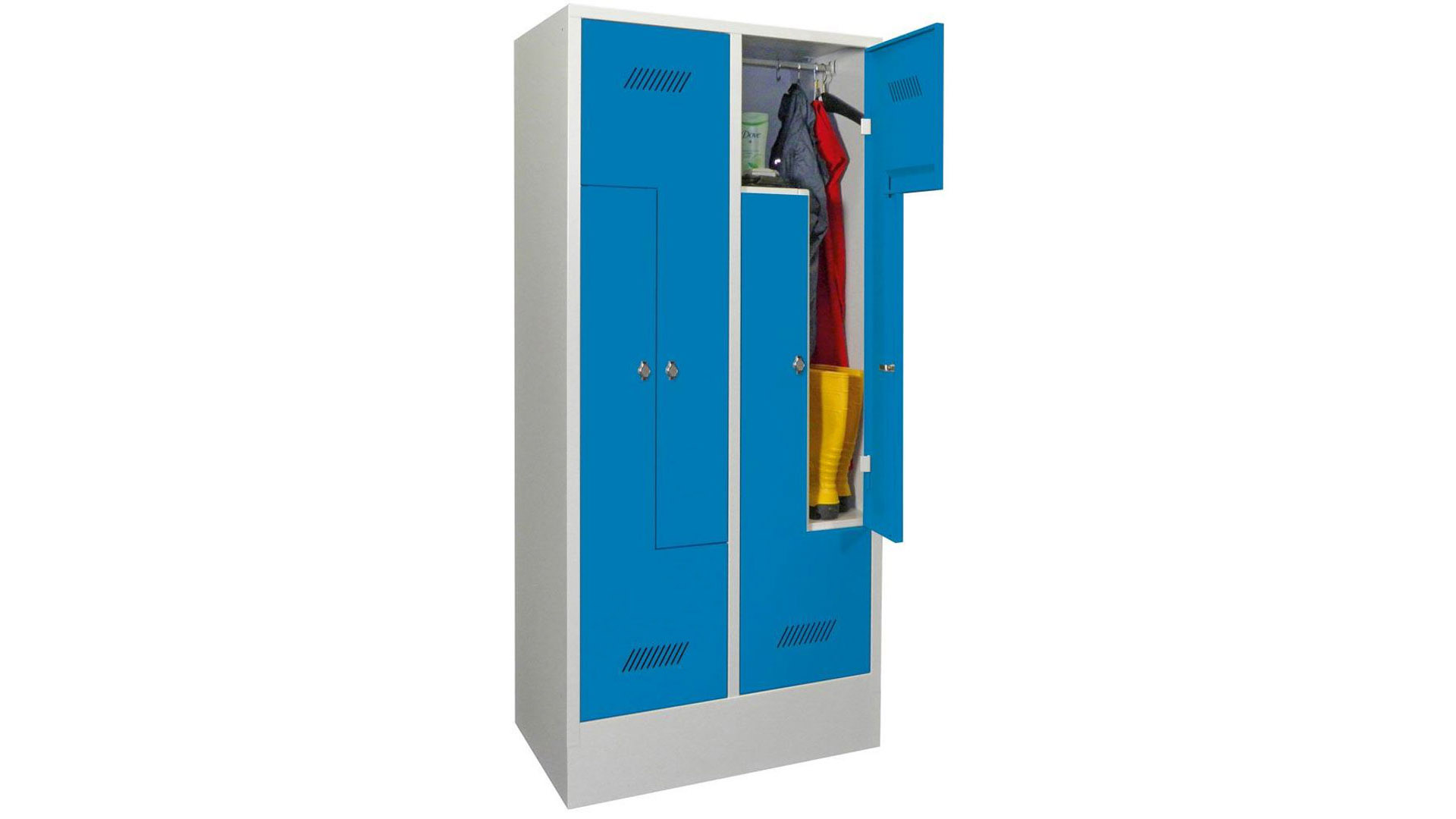 Z-Spind, Breite 80 cm, Höhe 185 cm, Tiefe 50 cm, 2 Abteile