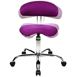 Drehstuhl, Sitz-BxTxH 440x400x430-510 mm, Lehnenh. 200-300 mm, bewegliche Sitzfläche mit Orthositz, lila
