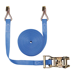 Zweiteiliger Zurrgurt, mit Spitzhaken, 1000 daN zul. Zugkraft in der Umreifung, Gurtbreite 25 mm, Länge 6 m, Farbe blau, VE 4 Stück