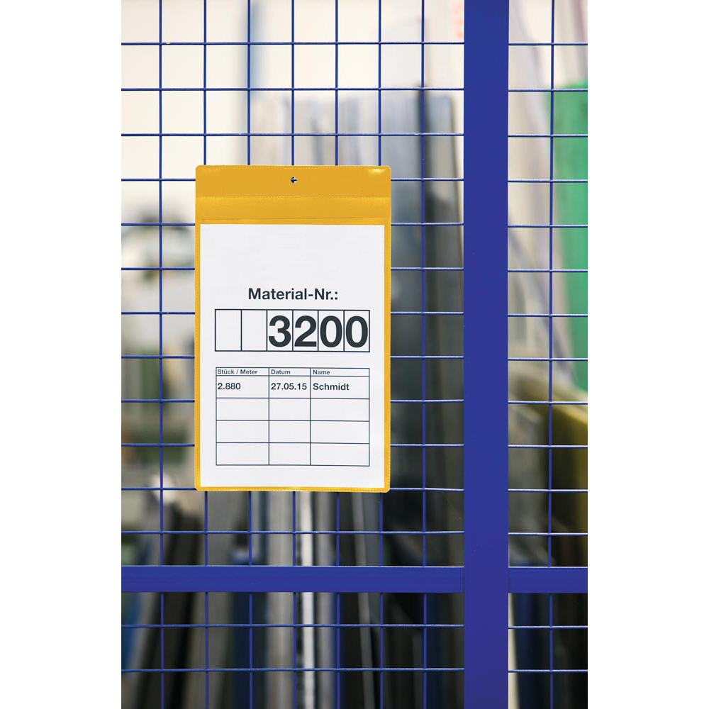 Neodym-Magnettasche, DIN A4 quer,  BxH 297x210 mm, VE 20 Stück, gelb