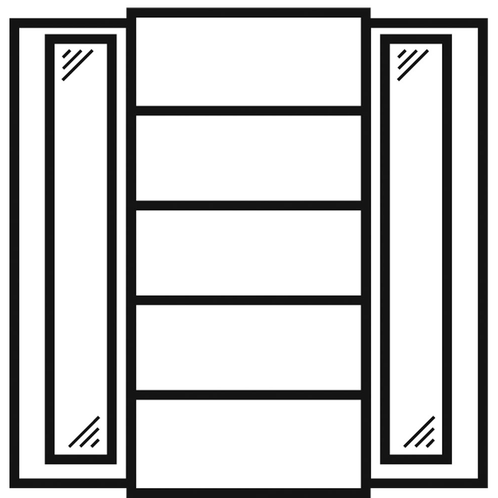 Flügeltürenschrank mit Sichtfenster, leer, BxTxH 950x420x1950 mm, 4 Böden, RAL 7035/7035