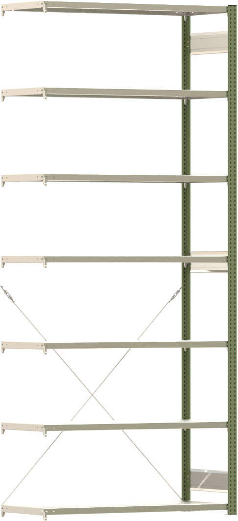 Fachbodenregal BERT - Breite: 128,5 cm - Tiefe: 50 cm - Höhe: 300 cm - 7 Böden - Anbauregal