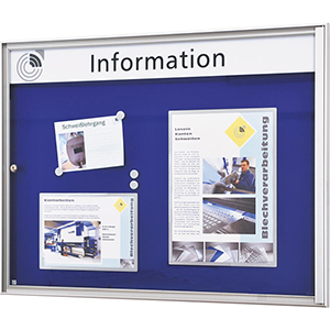 Schaukasten, BxTxH 760x27x500 mm, DIN A2 quer, Aluprofile, ESG-Glas, Rückwand anthrazit, inkl. 10 Magnete + 1 Einstecktasche