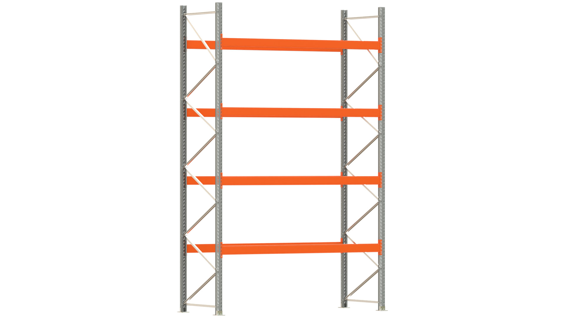 Palettenregal ARTUS - Breite 287 cm - Höhe 450 cm - Tiefe 110 cm - Fachlast 3000 kg - 15 Palettenstellplätze