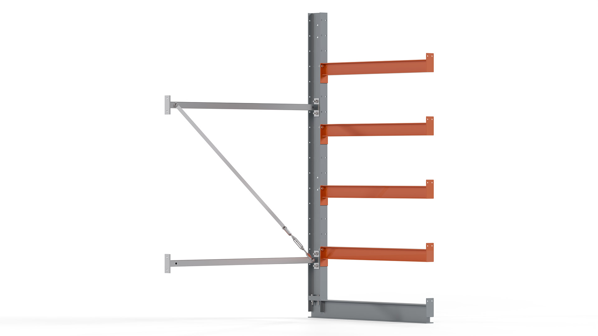 Kragarmregal KARL basic - Anbaufeld - Breite: 100 cm - Höhe: 200 cm - Tiefe: 112 cm - Traglast je Arm: 450 kg - einseitig