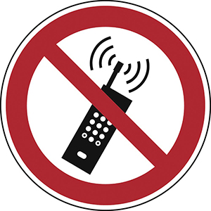 Verbotsschild, Handy benutzen verboten, Alu, Durchm. 200 mm