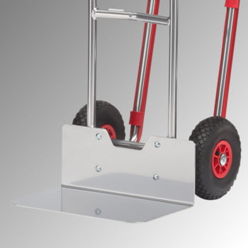 Fetra - Sackkarre, Alukarre - 200 kg - Schaufel 480 x 300 mm (BxT) - Kunststoff-Gleitkufen - Luftbereifung