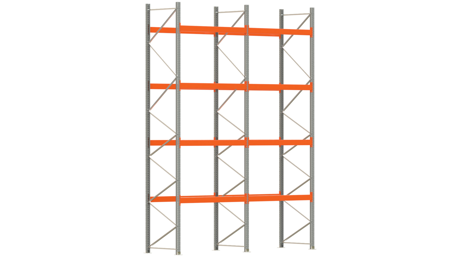 Palettenregal ARTUS - Breite 405,5 cm - Höhe 550 cm - Tiefe 110 cm - Fachlast 3000 kg - 20 Palettenstellplätze