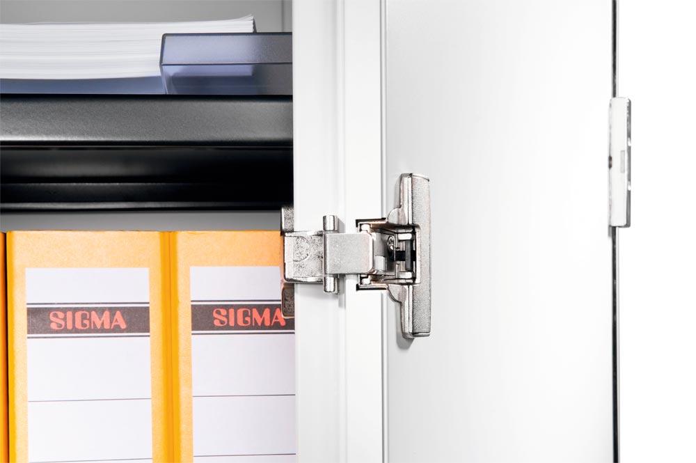 Flügeltürenschrank, BxTxH 1000x435x1980 mm, 4 lackierte Fachböden, RAL 5010 Enzianblau